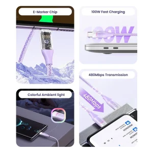 کابل USB-C یوسمز مدل SJ640 طول 1.2 متر