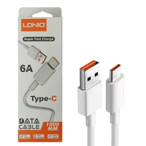 کابل تبدیل USB به USB-C الدینیو مدل SUPER FAST CHARGE 6A LD-TC6A طول 1 متر