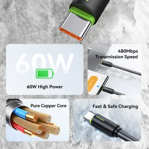 کابل USB-C یوسمز مدل SJ734 طول 1 متر