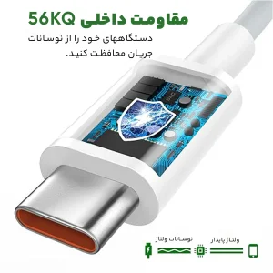 کابل تبدیل USB به USB-C شیائومی مدل Turbo 5A طول 1 متر