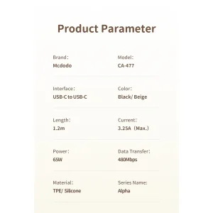 کابل USB-C مک دودو مدل CA-477 طول 1.2 متر