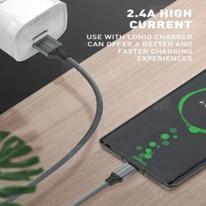 کابل تبدیل USB به لایتنینگ الدینیو مدل LS442 طول 2متر
