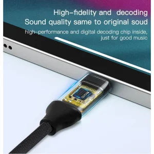 کابل تبدیل USB-C به AUX یسیدو مدل YAU-20 طول 1 متر