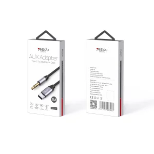 کابل تبدیل USB-C به AUX یسیدو مدل YAU-20 طول 1 متر