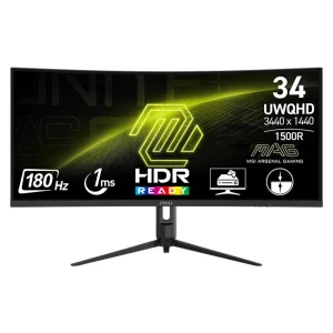مانیتور خمیده گیمینگ 34 اینچ ام اس آی مدل MAG 342CQR E2