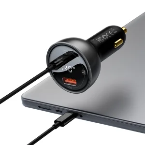 شارژر فندکی 140 وات بیسوس مدل UC 140w set به همراه کابل تایپ سی