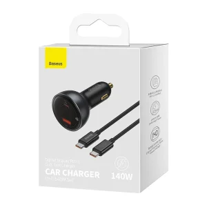 شارژر فندکی 140 وات بیسوس مدل UC 140w set به همراه کابل تایپ سی