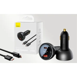شارژر فندکی 140 وات بیسوس مدل UC 140w set به همراه کابل تایپ سی