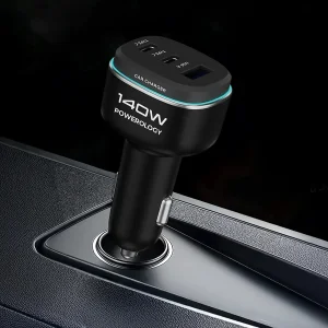 شارژر فندکی 140 وات 3 پورت پاورولوجی  مدل PCCSR025BKGY