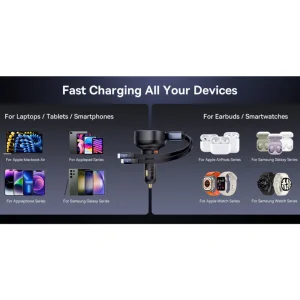 شارژر فندکی 60 وات بیسوس مدل CCTXP-UCL به همراه کابل لایتنینگ و USB-C