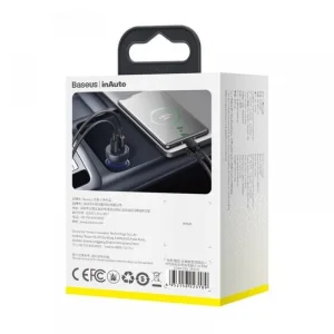 شارژر فندکی 65 وات باسئوس مدل Particular Digital Display QC+PPS