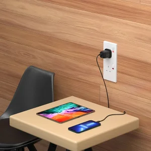 شارژر دیواری 45 وات دو پورت پاورولوجی مدل PWCUQC004 به همراه کابل تبدیل USB-C