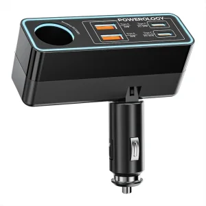 شارژر فندکی 125 وات 5 پورت پاورولوجی مدل Brio 125W PWDA58BK