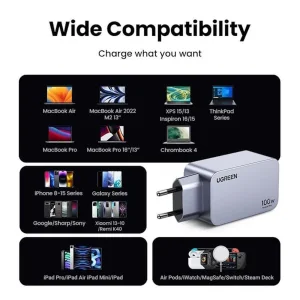 شارژر دیواری 100 وات یوگرین مدل X757-25874 به همراه کابل USB-C