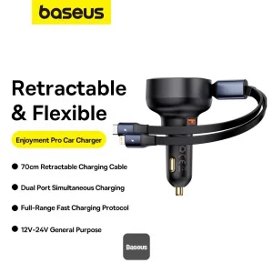 شارژر فندکی 60 وات بیسوس مدل Retractable