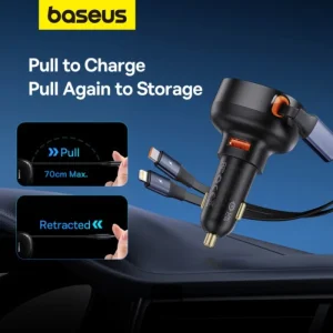 شارژر فندکی 60 وات بیسوس مدل Retractable
