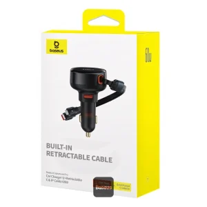 شارژر فندکی 60 وات بیسوس مدل Retractable