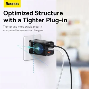 شارژر دیواری باسئوس مدل GAN5 PRO 65W به همراه کابل USB-C