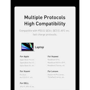 شارژر دیواری باسئوس مدل GAN5 PRO 65W به همراه کابل USB-C