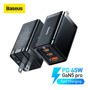 شارژر دیواری باسئوس مدل GAN5 PRO 65W به همراه کابل USB-C