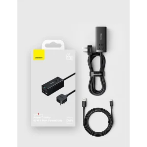 شارژر رومیزی باسئوس مدل Power Combo 65W به همراه کابل USB-C