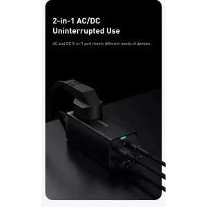 شارژر رومیزی 65 وات بیسوس مدل Powerstrip 65W به همراه کابل تبدیل USB-C