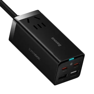شارژر رومیزی 65 وات بیسوس مدل Powerstrip 65W به همراه کابل تبدیل USB-C