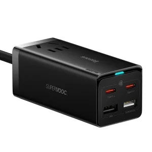 شارژر رومیزی 65 وات بیسوس مدل Powerstrip 65W به همراه کابل تبدیل USB-C
