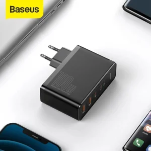 شارژر دیواری 100 وات 4 پورت بیسوس مدل GaN2 Pro به همراه کابل USB-C