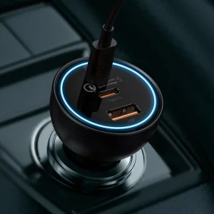 شارژر فندکی 160 وات باسئوس مدل TZCCZM-0G به همراه کابل USB-C