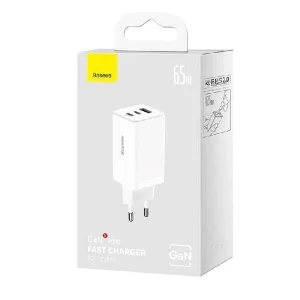 شارژر دیواری 65 وات باسئوس مدل CCGP120202 به همراه کابل USB-C