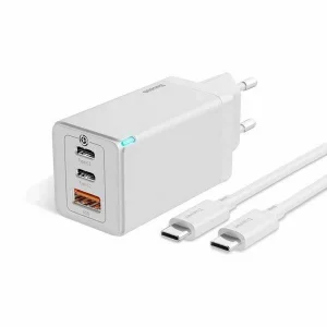 شارژر دیواری 65 وات باسئوس مدل CCGP120202 به همراه کابل USB-C