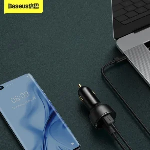 شارژر فندکی باسئوس مدل TZCCZX-01به  همراه کابل تبدیل USB-C