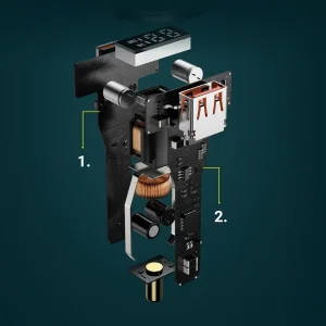 شارژر فندکی باسئوس مدل TZCCZX-01به  همراه کابل تبدیل USB-C
