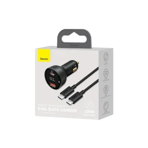 شارژر فندکی باسئوس مدل TZCCZX-01به  همراه کابل تبدیل USB-C