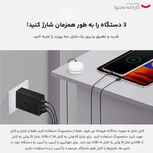 شارژر دیواری 65 وات سه پورت سامسونگ مدل EP-T6530