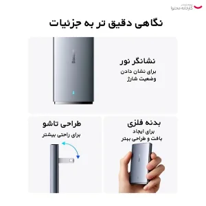 شارژر دیواری 65 وات بیسوس مدل GaN5 Pro Ultra-Slim به همراه کابل تبدیل USB-C