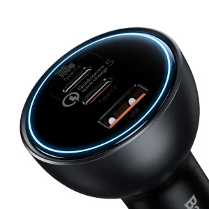 شارژر فندکی باسئوس مدل Multi-port Fast Charge 160W به همراه کابل تبدیل Usb-c