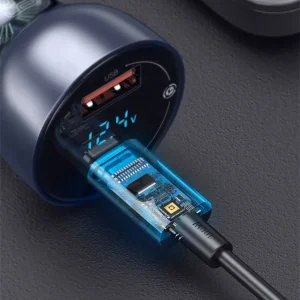 شارژر فندکی باسئوس مدل Dual Quick Charger 65W  به همراه کابل USB-C