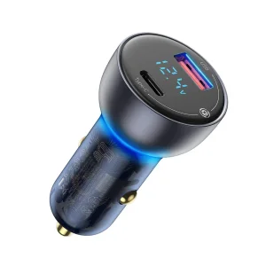 شارژر فندکی باسئوس مدل Dual Quick Charger 65W  به همراه کابل USB-C