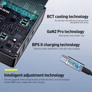 شارژر دیواری باسئوس مدل CCGAN2P-K01 به همراه کابل USB-C