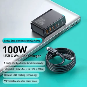 شارژر دیواری باسئوس مدل CCGAN2P-K01 به همراه کابل USB-C