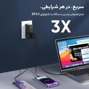 شارژر دیواری 140 وات باسئوس مدل GaN5 Pro
