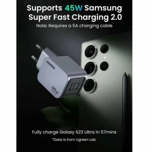شارژر دیواری 45 وات دو پورت USB-C یوگرین مدل X707 کد 35008