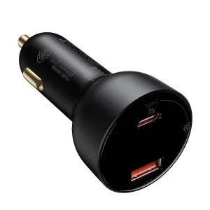 شارژر فندکی باسئوس مدل Digital Display PPS 100W به همراه کابل تبدیل USB-C