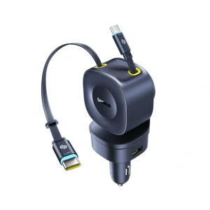 شارژر فندکی 240 وات 2 پورت بیسوس مدل C0206700 240W به همراه کابل USB-C