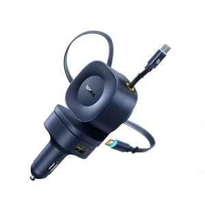 شارژر فندکی 240 وات 2 پورت بیسوس مدل C0206700 240W به همراه کابل USB-C