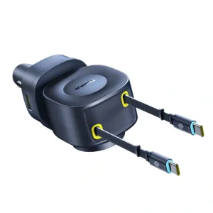 شارژر فندکی 240 وات 2 پورت بیسوس مدل C0206700 240W به همراه کابل USB-C