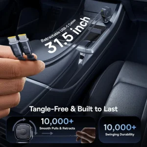 شارژر فندکی 240 وات 2 پورت بیسوس مدل C0206700 240W به همراه کابل USB-C