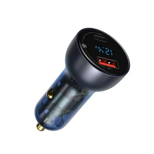 شارژر فندکی باسئوس مدل TZCCKX_0G به همراه کابل تبدیل USB-C